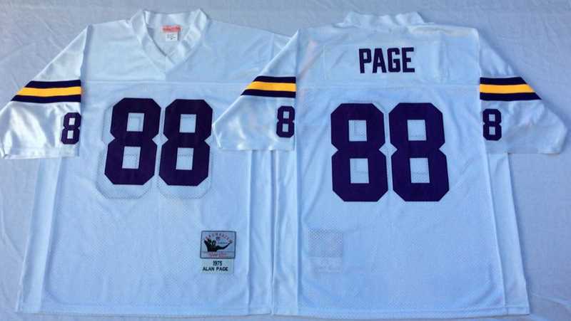 Vikings 88 Alan Page White M&N Throwback Jersey